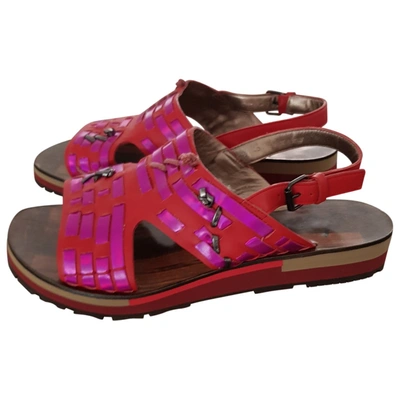 Pre-owned Lanvin Leather Sandals In Red