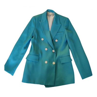 Pre-owned Zara Blazer In Turquoise | ModeSens