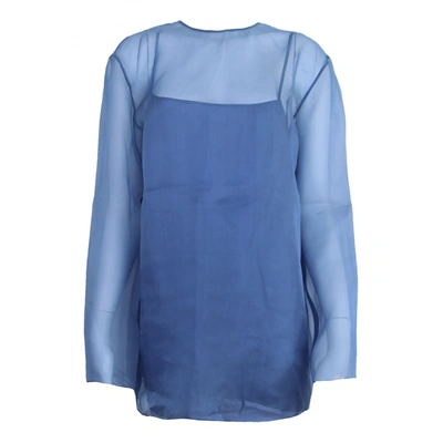 Pre-owned Nina Ricci Silk Blouse In Blue