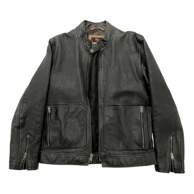 Pre-owned Frye Leather Jacket In Black