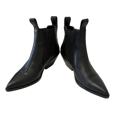 Pre-owned & Other Stories & Stories Leather Western Boots In Black