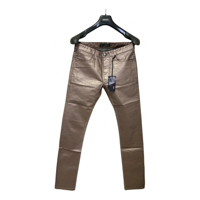 Pre-owned Versace Trousers In Metallic