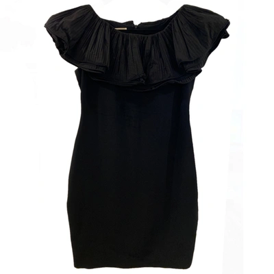 Pre-owned Marchesa Notte Silk Mini Dress In Black