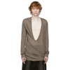 RICK OWENS TAUPE DYLAN LONG SLEEVE T-SHIRT