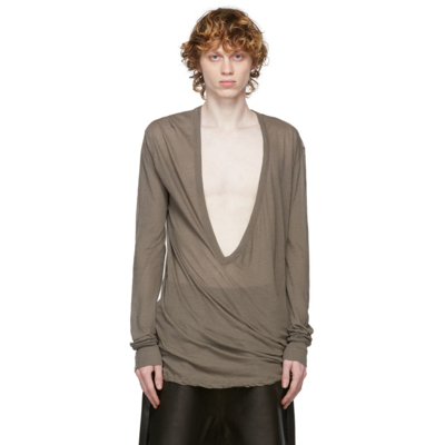 Rick Owens Taupe Dylan Long Sleeve T-shirt In Brown
