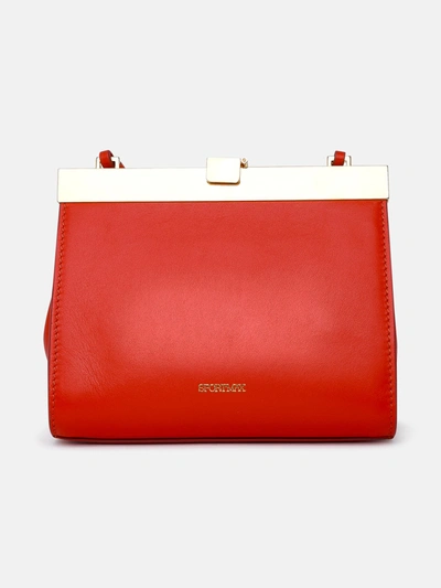 Sportmax Red Leather Calco Bag In Orange