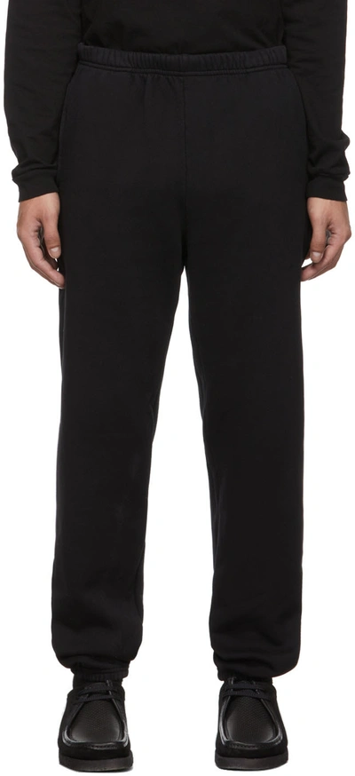 Les Tien Brushed-back Cotton Velour Track Pants In Black