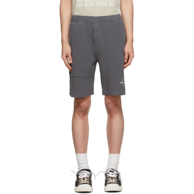 Helmut Lang Grey Waffle Shorts In 480 Wave
