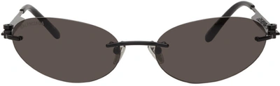 Balenciaga Black Oval Sunglasses