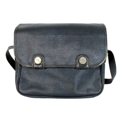 Pre-owned Borbonese Leather Handbag In Blue