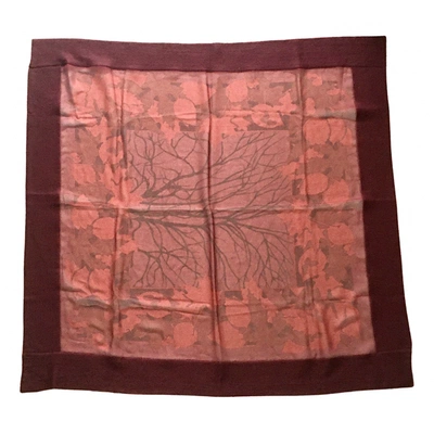 Pre-owned Loewe Silk Neckerchief In Burgundy