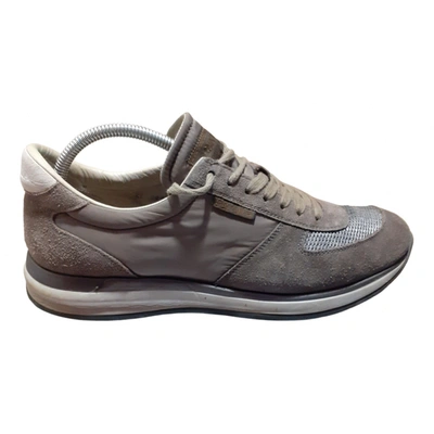 Pre-owned Prada Cloth Low Trainers In Grey