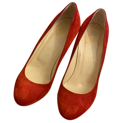Pre-owned Christian Louboutin Pony-style Calfskin Heels In Red