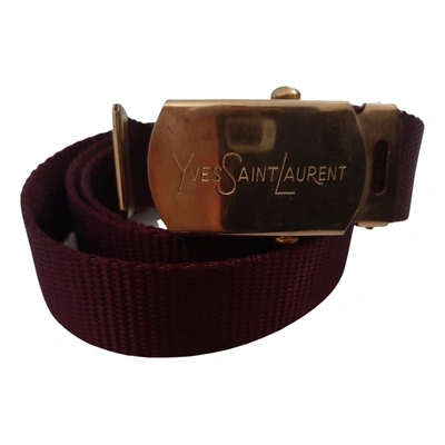 Pre-owned Saint Laurent Cloth Belt In Purple