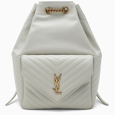 Saint Laurent Cream Leather Joe Backpack In White