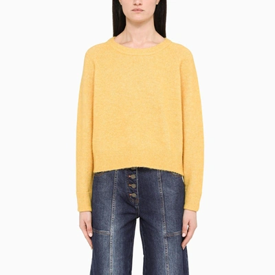 Samsoe & Samsoe Ochre Wool Crewneck Jumper In Yellow
