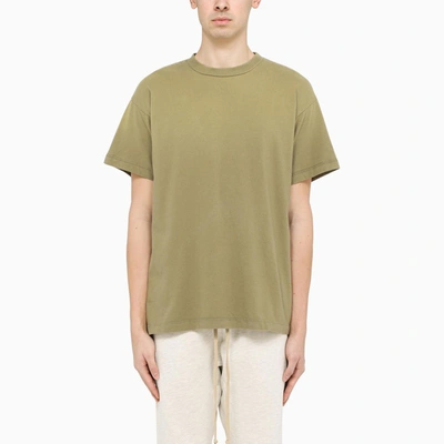 Fear Of God Military Green Cotton Crewneck T-shirt In Beige