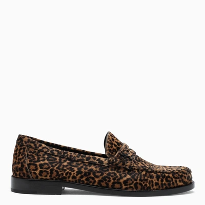 Saint Laurent Animalier Pony Skin Loafers In Brown