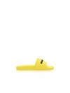 Balenciaga Pool Slide Rubber Sandal Black And Yellow In Yellow/black