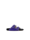 Isabel Marant Lennyo Buckled Suede Sandals In Purple