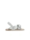 Miu Miu Knotted Flat Sandals In Argento