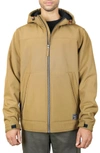 Hawke And Co Softshell Bonded Sherpa Jacket In Khaki