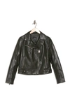 Sam Edelman Zip Pockets Faux Leather Moto Jacket In Spruce