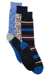 Nordstrom Rack Cushioned Patterned Crew Socks In Blue Victoria Floral Multi