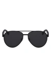 Lacoste 60mm Aviator Sunglasses In Black Matte