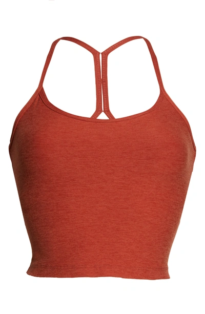 Beyond Yoga Space Dye Crop Tank In Orange Jasper Heather