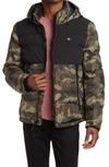 Tommy Hilfiger Men's Fitted Heavyweight Chevron Quilted Performance Hooded Puffer Jacket In Camouflage