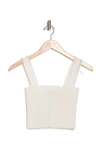 Alice And Olivia Penelope Smocked Ruffle Crop Top In Off White