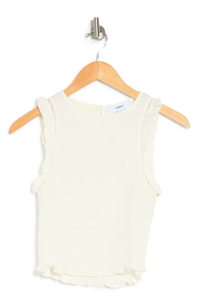 Likely Thomes Smocked Ruffle Tank Top In White