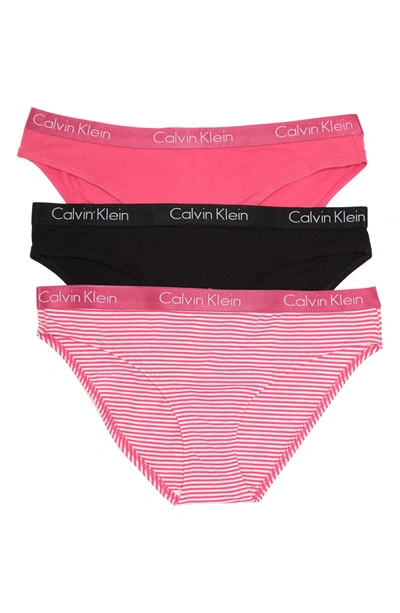 Calvin Klein Motive Cotton Bikini Panties In U6j Bl/ Lg/ Mslg