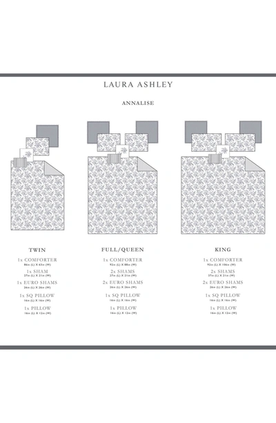 Laura Ashley Annalise Floral Medium Grey 72" X 72" Shower Curtain In Shadow Gray