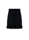 Dolce & Gabbana Crochet-trimmed Wool-blend Bouclé Skirt In Nero