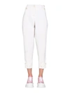 Alexander Mcqueen White Military Cuff Tailored Pants In Bianco