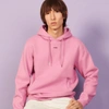 Sandro Hoodie Sweatshirt With Logo Embroidery In Pink