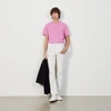 Sandro Logo-embroidered Crewneck Cotton-jersey T-shirt In Pink