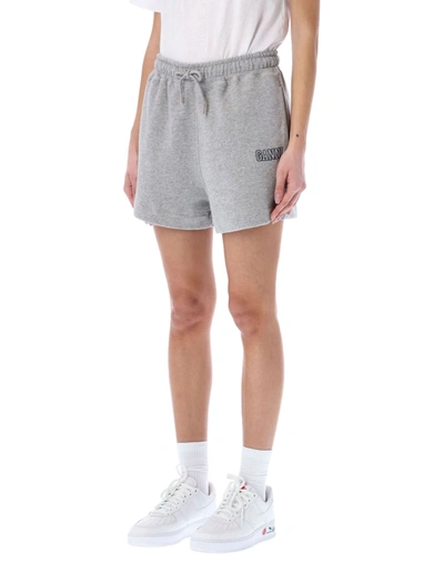 Ganni Isoli Organic Cotton Blend Sweat Shorts In Grey