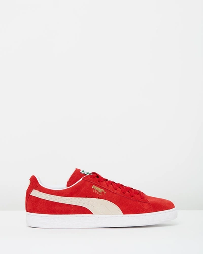 Puma Clyde Leather Sneakers In Red