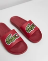 Lacoste Croco Slides   Men's In Red/green
