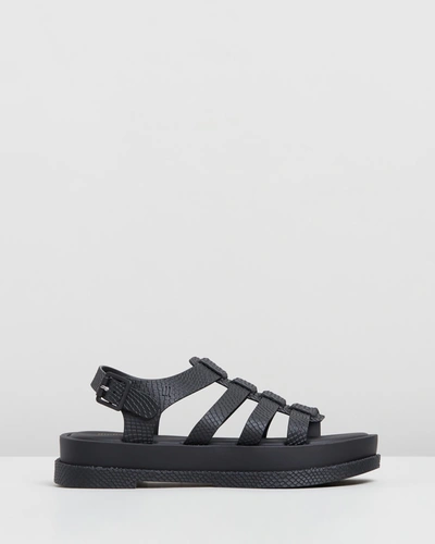 Melissa Flox Iii Snake Sandals In Black