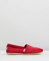 Toms Women's Almond Toe Canvas Classic Flats In Red