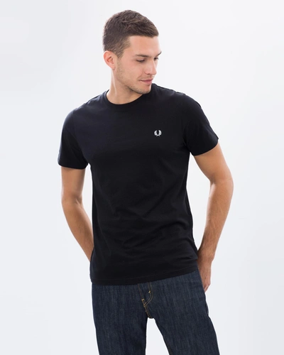 Fred Perry Mens Black Ringer Logo-embroidered Cotton-jersey T-shirt