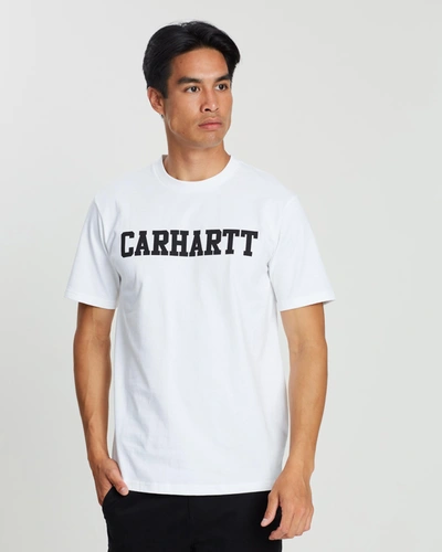 Carhartt Ss College Script T Shirt In White