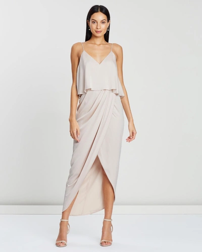 Shona Joy Luxe Draped Cocktail Frill Dress In White | ModeSens