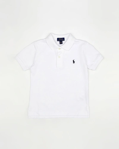 Polo Ralph Lauren Cotton Mesh Solid Original Fit Polo Shirt In Bianca