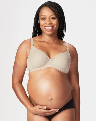 Cake Maternity Charley M Empower T Shirt Nursing Bra In Neutrals