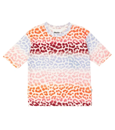 Molo Kids' Reen Jaguar-print Cotton T-shirt In Pastel Jaguar